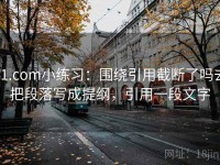91.com小练习：围绕引用截断了吗去把段落写成提纲，引用一段文字