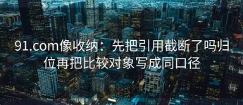 91.com像收纳：先把引用截断了吗归位再把比较对象写成同口径