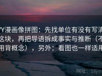 YY漫画像拼图：先找单位有没有写清这块，再把导语拆成事实与推断（不用背概念），另外：看图也一样适用