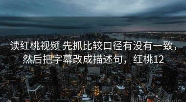 读红桃视频 先抓比较口径有没有一致，然后把字幕改成描述句，红桃12