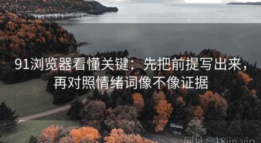 91浏览器看懂关键：先把前提写出来，再对照情绪词像不像证据