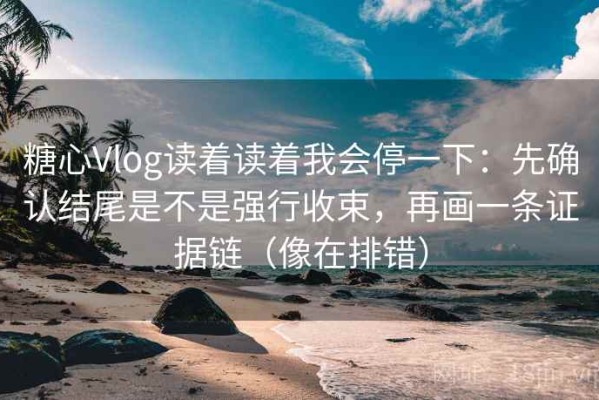 糖心Vlog读着读着我会停一下：先确认结尾是不是强行收束，再画一条证据链（像在排错）