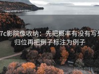 17c影院像收纳：先把概率有没有写死归位再把例子标注为例子