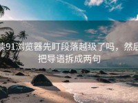 读91浏览器先盯段落越级了吗，然后把导语拆成两句