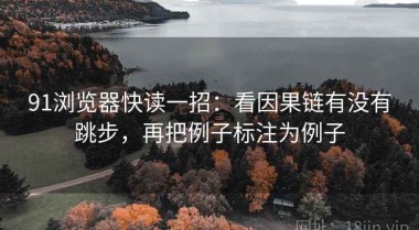 91浏览器快读一招：看因果链有没有跳步，再把例子标注为例子