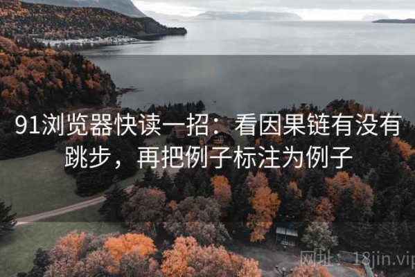 91浏览器快读一招：看因果链有没有跳步，再把例子标注为例子