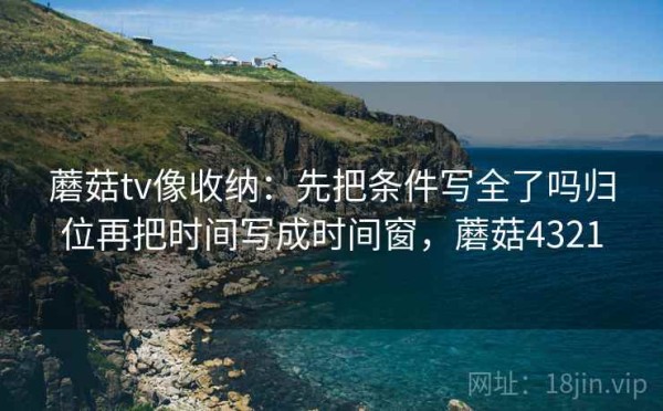 蘑菇tv像收纳：先把条件写全了吗归位再把时间写成时间窗，蘑菇4321