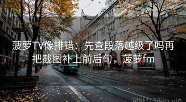 菠萝TV像排错：先查段落越级了吗再把截图补上前后句，菠萝fm