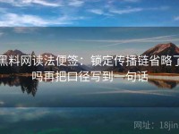 黑料网读法便签：锁定传播链省略了吗再把口径写到一句话