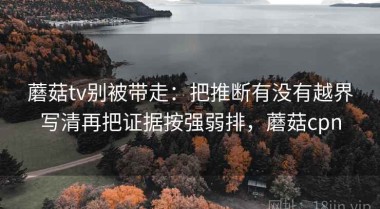 蘑菇tv别被带走：把推断有没有越界写清再把证据按强弱排，蘑菇cpn