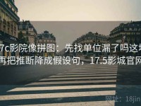 17c影院像拼图：先找单位漏了吗这块再把推断降成假设句，17.5影城官网