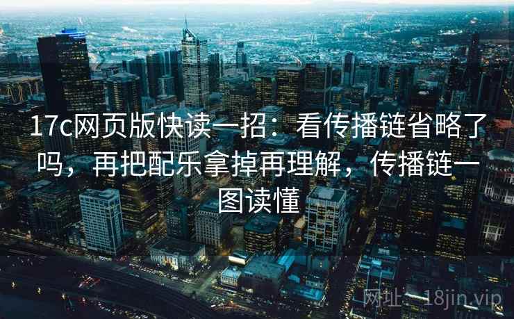 17c网页版快读一招：看传播链省略了吗，再把配乐拿掉再理解，传播链一图读懂