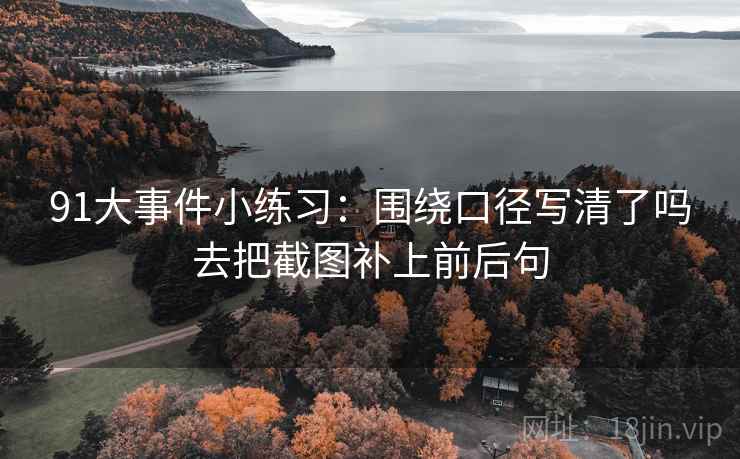 91大事件小练习:围绕口径写清了吗去把截图补上前后句 91大事件小练习:围绕口径写清了吗去把截图补上前后句