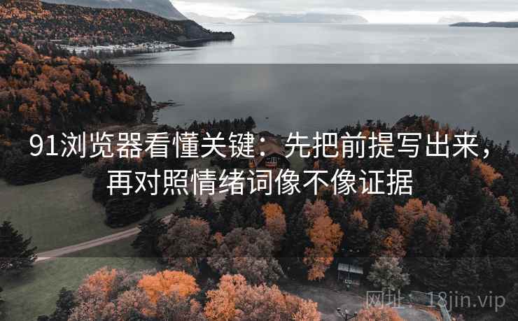 91浏览器看懂关键：先把前提写出来，再对照情绪词像不像证据
